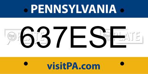 637ESE Pennsylvania License Plate