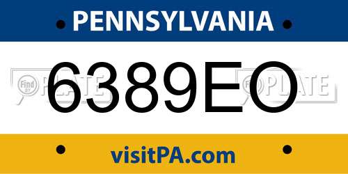 6389EO Pennsylvania License Plate