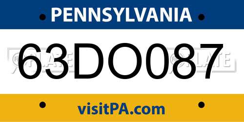 63DO087 Pennsylvania License Plate