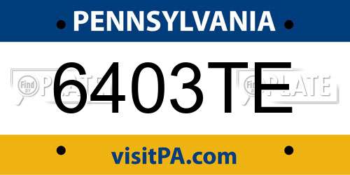 6403TE Pennsylvania License Plate