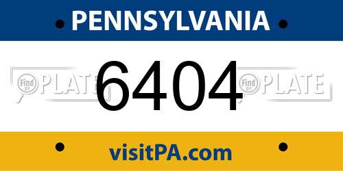 6404 Pennsylvania License Plate