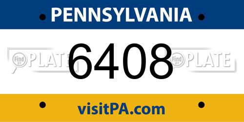 6408 Pennsylvania License Plate