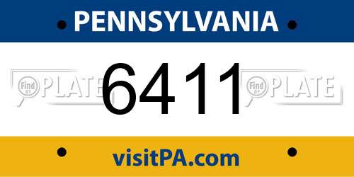 6411 Pennsylvania License Plate