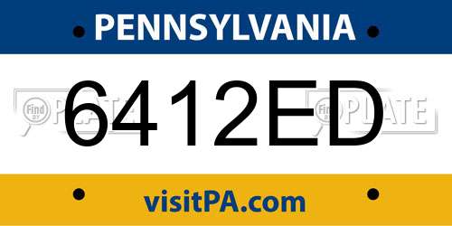 6412ED Pennsylvania License Plate
