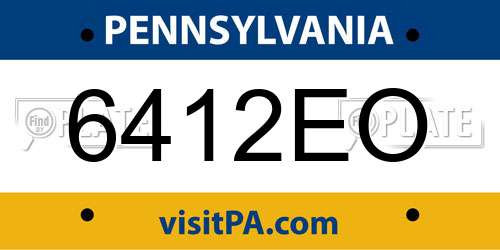 6412EO Pennsylvania License Plate