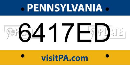 6417ED Pennsylvania License Plate