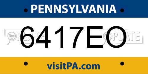 6417EO Pennsylvania License Plate