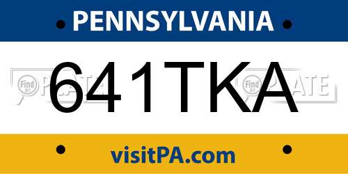 641TKA Pennsylvania License Plate