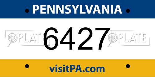 6427 Pennsylvania License Plate