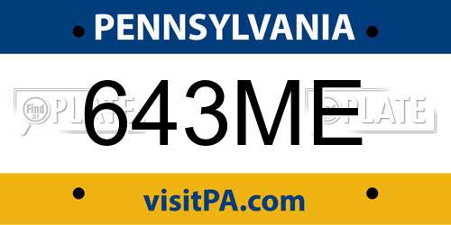 643ME Pennsylvania License Plate