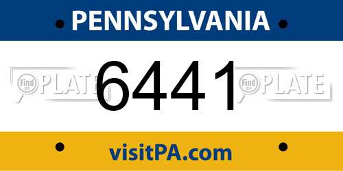 6441 Pennsylvania License Plate