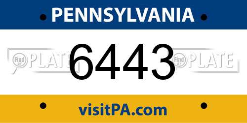 6443 Pennsylvania License Plate