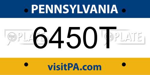 6450T Pennsylvania License Plate