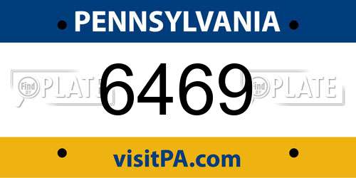 6469 Pennsylvania License Plate