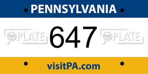 647 Pennsylvania License Plate