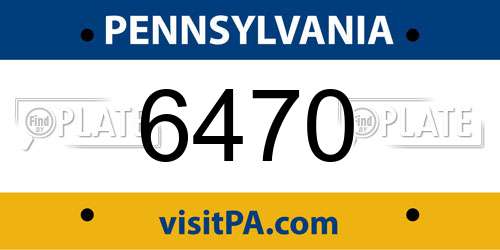 6470 Pennsylvania License Plate