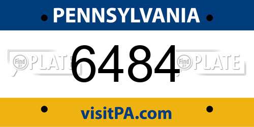6484 Pennsylvania License Plate