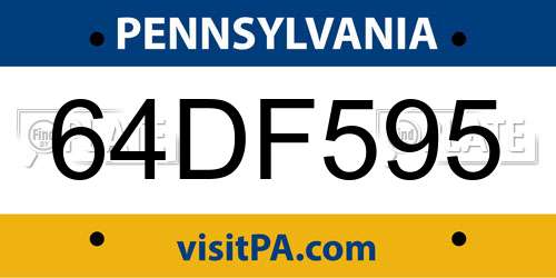 64DF595 Pennsylvania License Plate