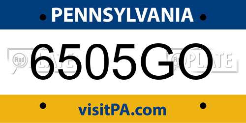 6505GO Pennsylvania License Plate