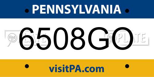 6508GO Pennsylvania License Plate