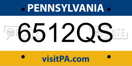 6512QS Pennsylvania License Plate