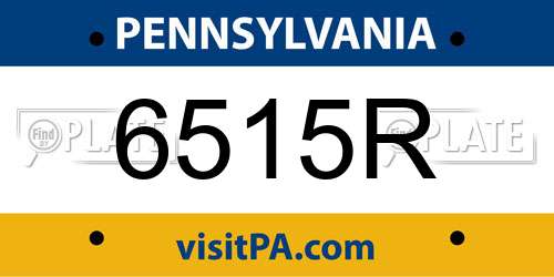 6515R Pennsylvania License Plate