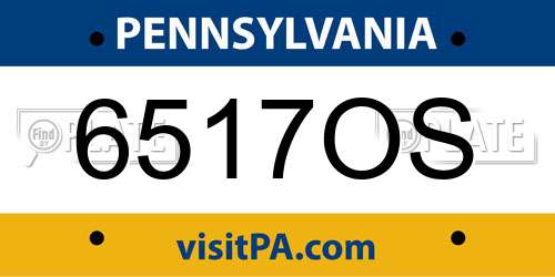 6517OS Pennsylvania License Plate