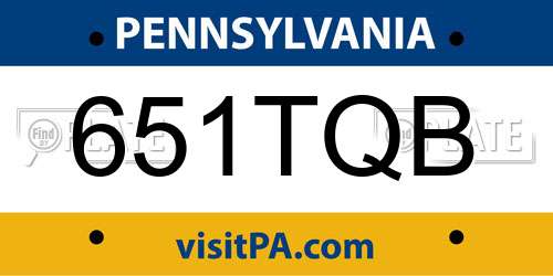 651TQB Pennsylvania License Plate