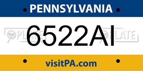 6522AI Pennsylvania License Plate