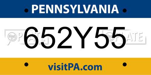 652Y55 Pennsylvania License Plate
