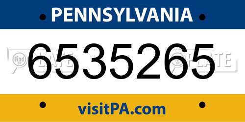 6535265 Pennsylvania License Plate