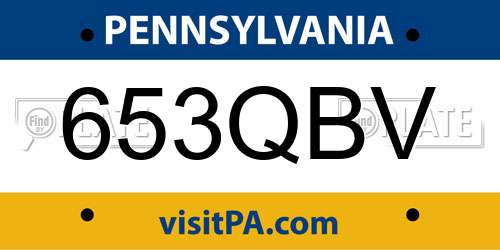 653QBV Pennsylvania License Plate