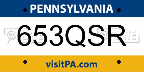 653QSR Pennsylvania License Plate