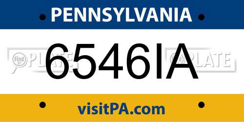 6546IA Pennsylvania License Plate