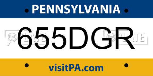 655DGR Pennsylvania License Plate