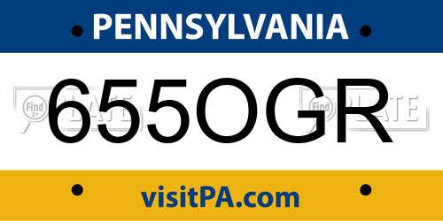 655OGR Pennsylvania License Plate