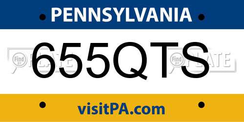 655QTS Pennsylvania License Plate
