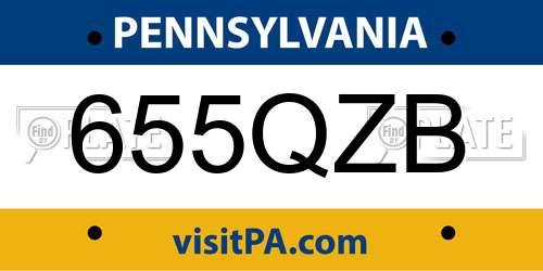 655QZB Pennsylvania License Plate