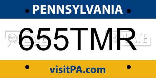 655TMR Pennsylvania License Plate