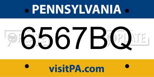 6567BQ Pennsylvania License Plate