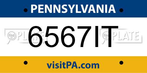 6567IT Pennsylvania License Plate