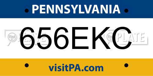 656EKC Pennsylvania License Plate