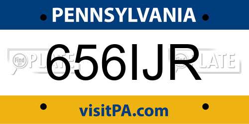 656IJR Pennsylvania License Plate