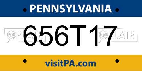 656T17 Pennsylvania License Plate