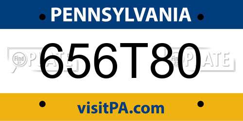 656T80 Pennsylvania License Plate
