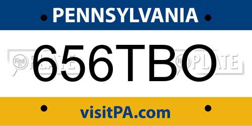 656TBO Pennsylvania License Plate