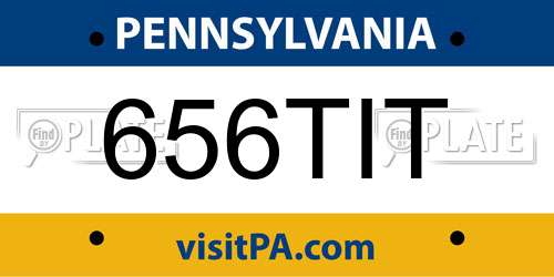 656TIT Pennsylvania License Plate