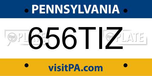 656TIZ Pennsylvania License Plate