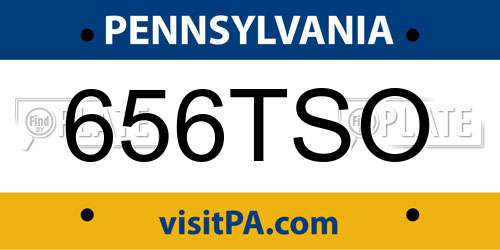 656TSO Pennsylvania License Plate