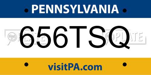 656TSQ Pennsylvania License Plate